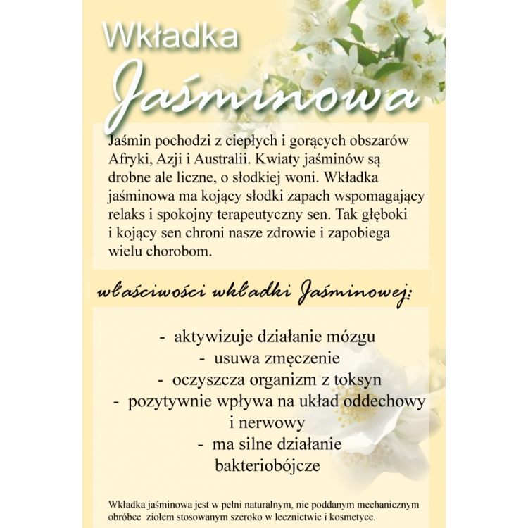 wkładka jaśminowa zdrowotna